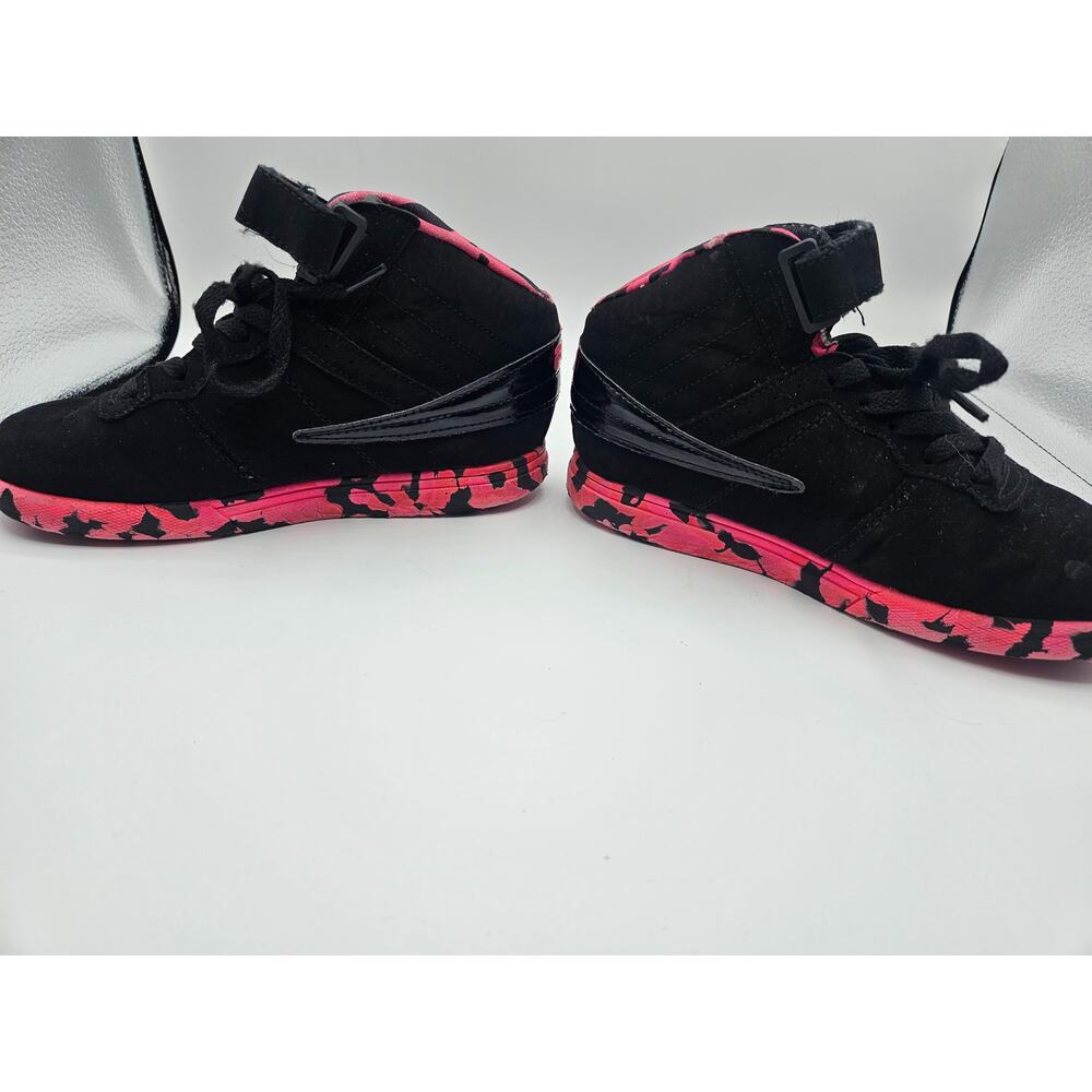 FILA Girls Black & Pink Hi-Top Sneaker Size 3 - Picture 7 of 9